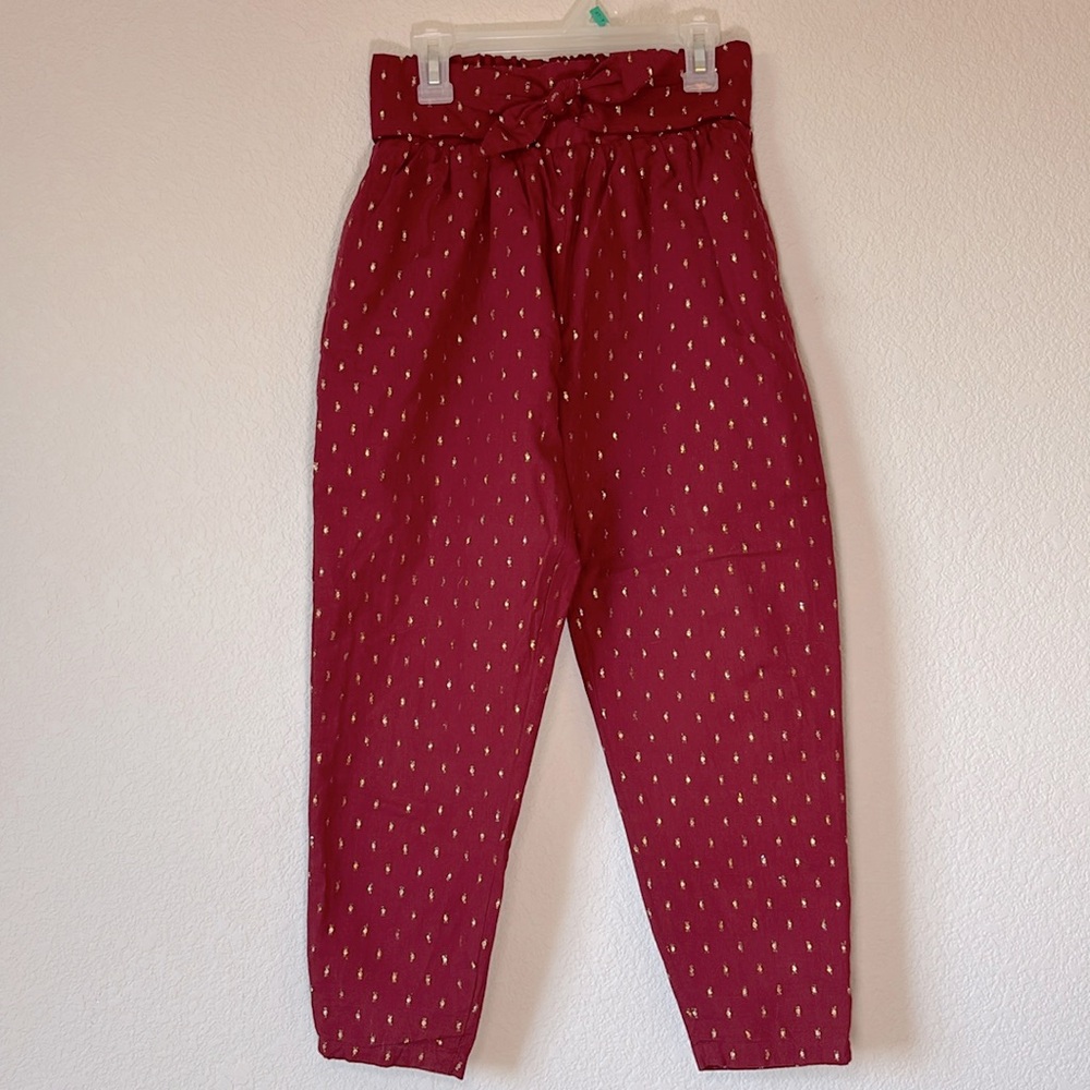 Red and gold pants